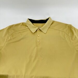 Nike Dri Fit Golf Polo Shirt Men Gold Short Sleeve Performance Breathable XL